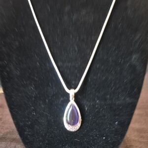 RMN Silver and Purple Guitar Pick Necklace